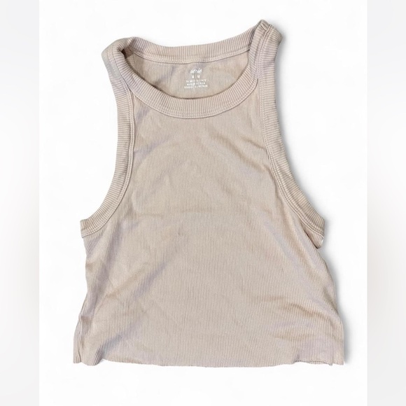 aerie Tops - Aerie Pale Pink Ribbed Cropped Tank Top Medium Summervibes